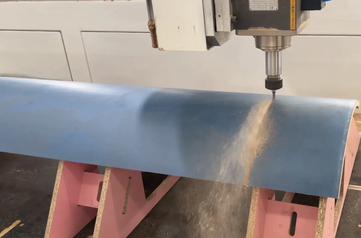 4 Axis milling bent laminated panel
