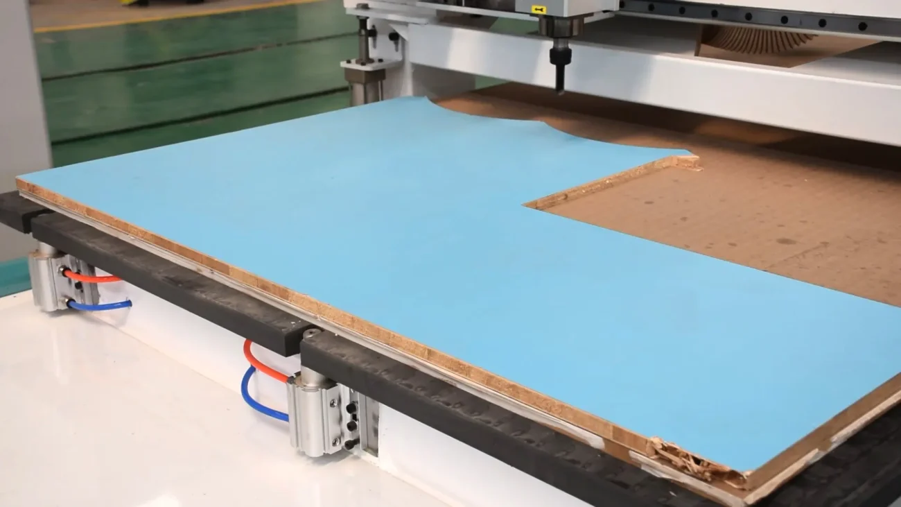 Ensure that the OSB raw materials to be processed are accurately placed at the workpiece origin of the X and Y axes of the Haloong CNC router