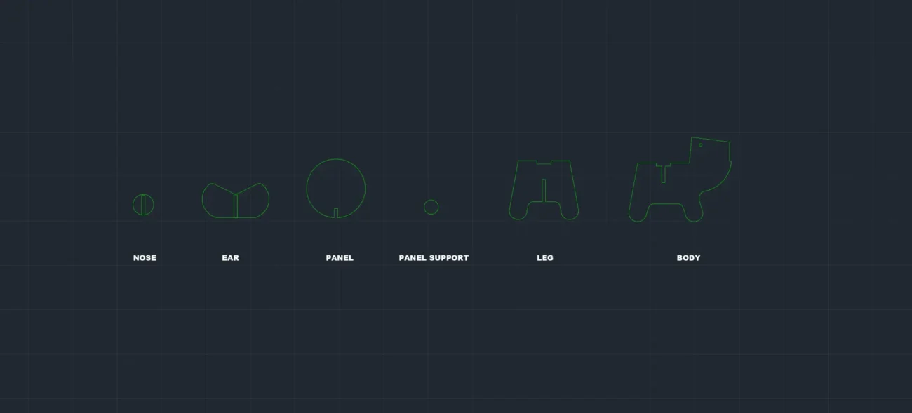 Use CAD software to draw the plane processing parts drawing of the pig stool