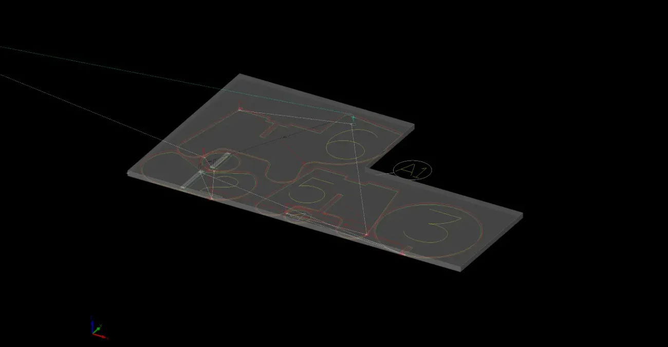 Use CAM software to set different tool processing paths for the plane part drawing of the pig stool